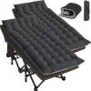 Slsy Folding Camping Cot for Adults with Pad, Padded Portable Sleeping Cots, Camp Bed with Carry Bag for Outdoor Travel, Beach, Hiking view 1