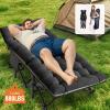 Slsy Folding Camping Cot for Adults with Pad, Padded Portable Sleeping Cots, Camp Bed with Carry Bag for Outdoor Travel, Beach, Hiking view 2