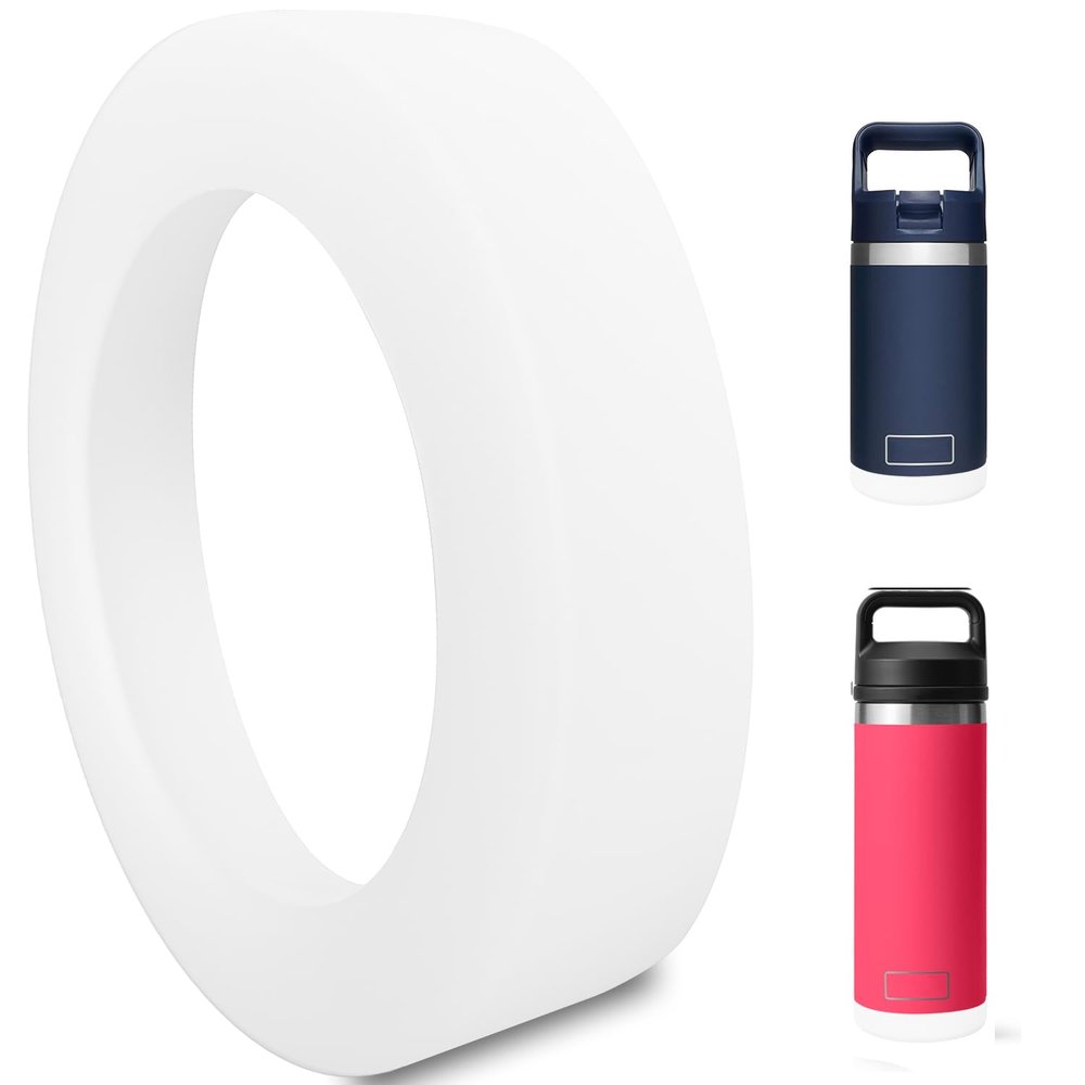 Acemoo Safer Boot Sleeve for YETI Jr 12 oz and Rambler 12 oz 18 oz, Silicone Protection for YETI Rambler Rambler Accessories, White - Dishwasher Safe