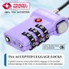 SURE LOCK TSA Approved Cable Luggage Lock TSA Locks for Luggage with Visual Inspection Indicator, Resettable 3-Digit Combination, Zinc Alloy Body for Suitcases, Backpacks, Gym LockersPurple 2 Pack view 3