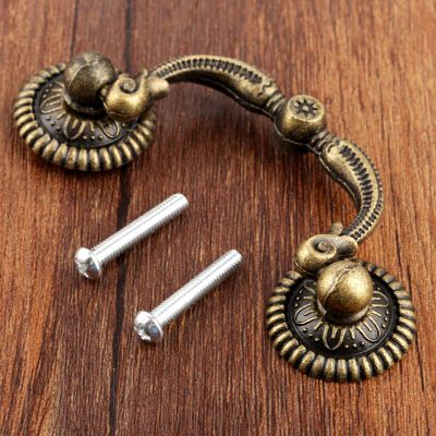 Southst 90x42mm Knob Vintage Wooden Wine Box Pull Handle Kit Furniture Handles Closet Cabinet Knobs and Handles European Style