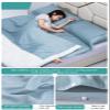 RUZGAR Sleeping Bag Liner Large Small Sized Travel Sheet 300 Thread Count Long Staple Cotton Ultra Lightweight Sleep Liner Single Double Travel Bed Sheet (Color : Blue, Size : 120x210cm-47x82) view 2