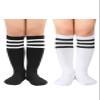Kids Toddler Youth Cotton Soccer Socks Knee High Soft Tube Socks Long Sport Stockings for Boys Girls Black White & White Black 6-9 Years view 2
