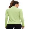 BASUDAM Women's Workout Shirts Quick Dry UPF 50+ Sun Protection Long Sleeve Quarter Zip Pullover Athletic T-Shirts Light Green XL view 2