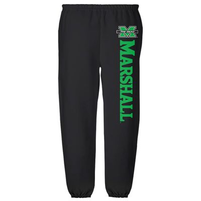 Marshall University Official Collegiate Team Logo Jogger Sweatpants, Black, XX-Large