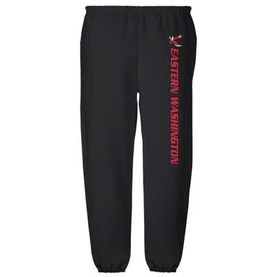 Eastern Washington University Official Collegiate Team Logo Jogger Sweatpants, Black, Medium