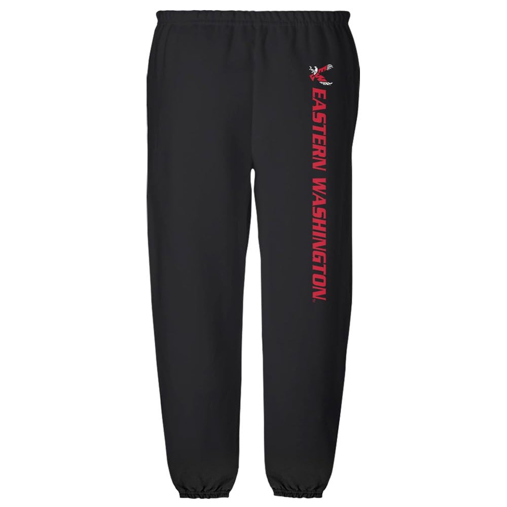 Eastern Washington University Official Collegiate Team Logo Jogger Sweatpants, Black, Medium