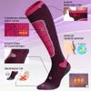 Hylaea Merino Wool Ski Socks - Cold Weather Thermal Knee-High for Snowboarding, Snow, Winter, Hunting, Outdoor Sports - 2 Pairs, Burgundy, Medium view 4