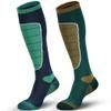 Hylaea Merino Wool Ski Socks - Cold Weather Thermal Knee High Warm Socks for Snowboarding, Snow, Winter, Hunting, Outdoor Sports - 2 Pairs Medium (Blue, Yellow, Green) view 1