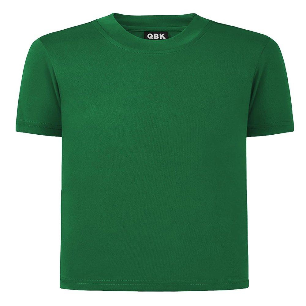 QBK 2T to Youth Neon Shirt Kids UPF 50+ Dry Fit Athletic Short Sleeve Rash Guard T Shirts for Boys Girls Sports Undershirt (Kelly Green M)