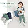 BeiVSlley Baby Boys 3 Pack Cotton Active Jogger Pants Toddler Cute Embroidery Athletic Sweatpants,Dark Blue+Green+Gray,6-7T view 2