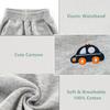 BeiVSlley Baby Boys 3 Pack Cotton Active Jogger Pants Toddler Cute Embroidery Athletic Sweatpants,Dark Blue+Green+Gray,6-7T view 3