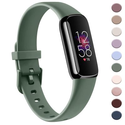 AK Sport Band Compatible with Fitbit Luxe Bands for Women Men, Soft Silicone Replacement Sport Straps Wristbands for Fitbit Luxe Fitness and Wellness Tracker (Large,Avocado Green)
