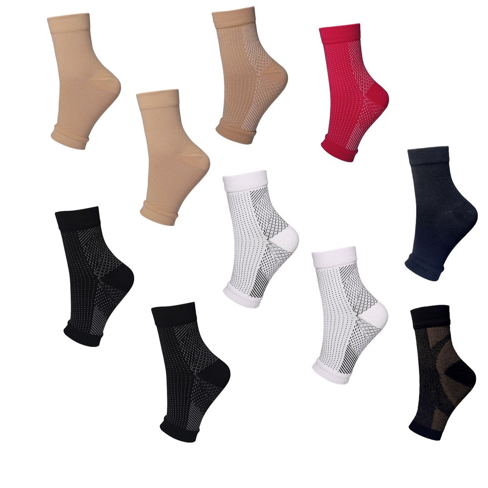 QQLADY Stunor - Dr.Neuropathy Socks,Connecy Socks - Dr.Neuropathy Socks,Soothe Relief Compression Ankle SocksSports Compression Socks (10pairs,XXL)