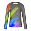 long sleeve tee shirts for men 2023 Mens Tshirts Graphic Print Causal Long Sleeve Tie Dye Pullover Shirts Workout Crewneck Sweatshirts Trendy Clothes mens tshirts cotton loose fit graphic Gray M view 3