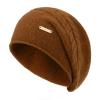 QUEENFUR Knit Slouchy Beanie Hats for Women Cashmere Ski Cap Knitted Wool Soft Warm Winter Hat (B19-Coffee) view 1