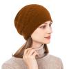 QUEENFUR Knit Slouchy Beanie Hats for Women Cashmere Ski Cap Knitted Wool Soft Warm Winter Hat (B19-Coffee) view 3