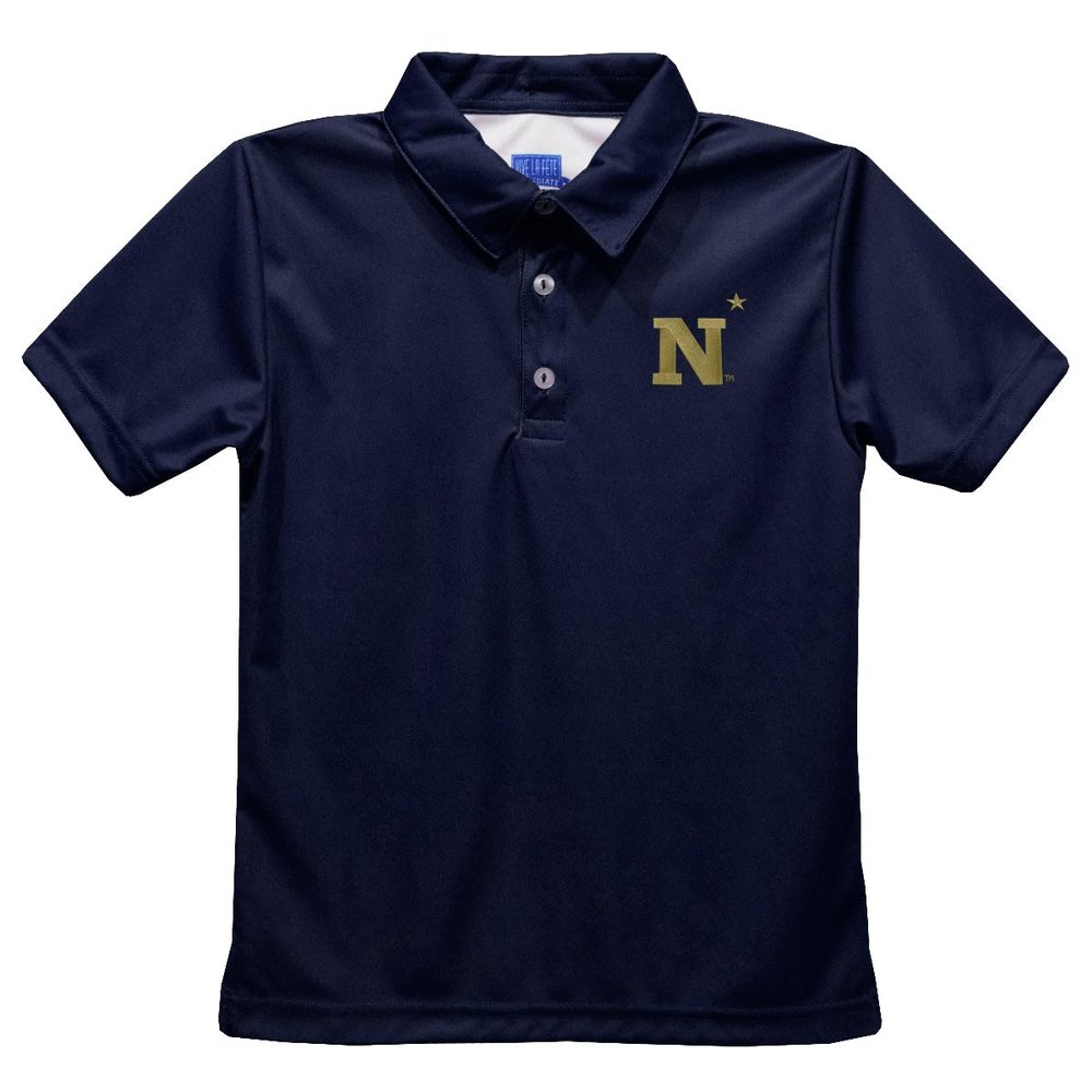 Vive La Fete Us Naval Academy Polo Shirts for Boys 100% Polyester - Embroidered Navy Short Sleeve Polo Boys Shirt