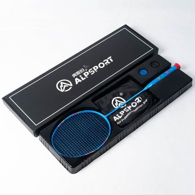 ALPSPORT BBQ 8U G4 Rainbow Frame Titanium Alloy Damping Ring Super Light Professional Full Carbon Fiber Badminton Racket with Gift Box, Racquet for Sports Including 1 Flannel Bag, 2 Grips (Blue)