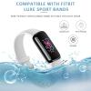 AK Sport Band Compatible with Fitbit Luxe Bands for Women Men, Soft Silicone Replacement Sport Straps Wristbands for Fitbit Luxe Fitness and Wellness Tracker (Large,White) view 4