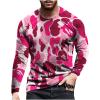 long sleeve tee shirts for men 2023 Mens Shirts Long Sleeve Casual Stylish Camouflage Print Workout Crewneck Sweatshirts Loose Fit Camo Pullover Tees muscle shirts for men 3xl Pink M view 1