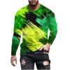 long sleeve tee shirts for men 2023 Mens Long Sleeve Shirt Casual Tie Dye Crewneck Sweatshirts Loose Gym Workout Pullover Fashion Graphic Tee Shirts mens tshirts cotton loose fit 3xl Green 4X view 1