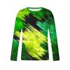 long sleeve tee shirts for men 2023 Mens Long Sleeve Shirt Casual Tie Dye Crewneck Sweatshirts Loose Gym Workout Pullover Fashion Graphic Tee Shirts mens tshirts cotton loose fit 3xl Green 4X view 4