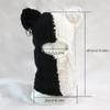 Thickened Crochet Knit Balaclava Hat for Women Girls, Funny Long Bunny Ears Beanie Hat with Scarf Mask Thermal Headwear (Black White Cat Ears) view 2