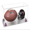 Better Display Cases Acrylic Full Size Football and Mini Helmet Display Case with Clear Case, Purple Risers and Clear Base 19.25" x 8.25" x 8" (B47/A103) view 1