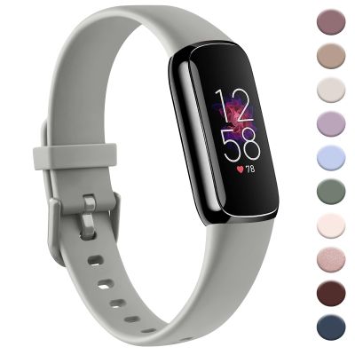 AK Sport Band Compatible with Fitbit Luxe Bands for Women Men, Soft Silicone Replacement Sport Straps Wristbands for Fitbit Luxe Fitness and Wellness Tracker (Small,Gray)