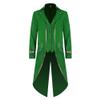 Men's Steampunk Vintage Tailcoat Jacket Gothic Medieval Victorian Frock Button Down Swallow Coat Uniform Halloween Costume Long Tuxedo Fancy Dress Up Cosplay King Knight Photo shoot Clothes Green & Gold 2XL view 1