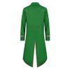 Men's Steampunk Vintage Tailcoat Jacket Gothic Medieval Victorian Frock Button Down Swallow Coat Uniform Halloween Costume Long Tuxedo Fancy Dress Up Cosplay King Knight Photo shoot Clothes Green & Gold 2XL view 2
