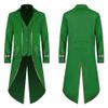 Men's Steampunk Vintage Tailcoat Jacket Gothic Medieval Victorian Frock Button Down Swallow Coat Uniform Halloween Costume Long Tuxedo Fancy Dress Up Cosplay King Knight Photo shoot Clothes Green & Gold 2XL view 3