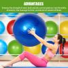 Leyndo 4 Pcs 33 Inch Yoga Exercise Ball Pilates Pregnancy Birthing Fitness Ball with Quick Pump Anti Burst for Improved Posture, Balance, Yoga, Pilates, Training, 4 Colors view 4