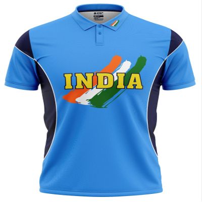 India ICC ODI T20 World Cup Cricket Fan Jersey - Perfect for Fans of All Ages - Personalize with Your Name - Advanced 100% Dryfit Polyester (India ICC WC 2003 with Name - Large - 42)