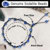 Amazing Gemstone Sodalite Anklet Ankle Bracelets for Women - Waterproof Beaded Healing Crystal Anklets, Plus Size Chakra Gemstone Bead Anklet (Stretchy Adjustable - Hand Knotted) view 3
