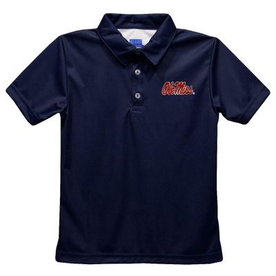 Vive La Fete Ole Miss Rebels Omr Polo Shirts for Boys 100% Polyester - Embroidered Navy Short Sleeve Polo Boys Shirt