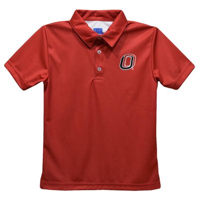 University of Nebraska Omaha Polo Shirts for Boys 100% Polyester - Embroidered Red Short Sleeve Polo Boys Shirt