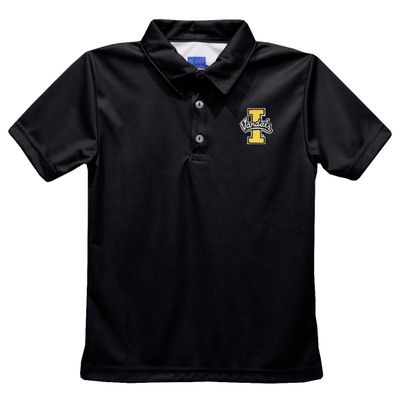 University of Idaho Polo Shirts for Boys 100% Polyester - Embroidered Black Short Sleeve Polo Boys Shirt