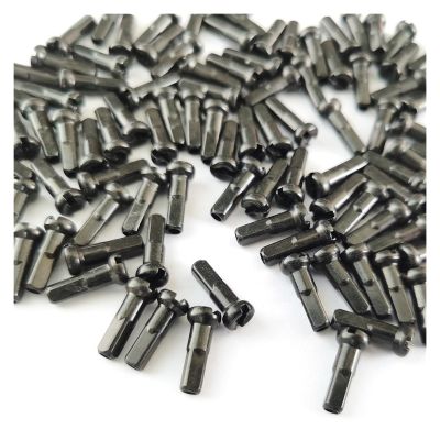 NORAZE Gauge 14 Black Brass Nipples 12mm 14mm 16mm 14G 2.0 Spokes Nipple Bike Wheels Parts Round Head Bicycle Accessory (Color : Black, Size : 14mm 72pcs)