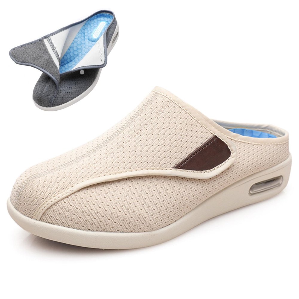 bumuam Lightweight Walking Sneakers,Adjustable Lightweight Non-Slip Orthopedic Walking Slippers for Elderly Hammertoe Arthritis Swollen Feet Men 11