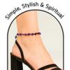 Amazing Gemstone Amethyst Anklet Ankle Bracelets for Women - Waterproof Beaded Healing Crystal Anklets, Plus Size Chakra Gemstone Bead Anklet (Stretchy Adjustable - Hand Knotted) view 4