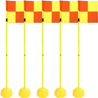 HDYZJQ 5 Pcs Splicing Agility Training Poles with Corner Flag, Poles Agility Equipment for Soccer Football Sports Agility Speed Training, Orange(1m(3.3ft))