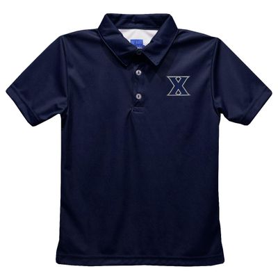Vive La Fete Xavier University Polo Shirts for Boys 100% Polyester - Embroidered Navy Short Sleeve Polo Boys Shirt