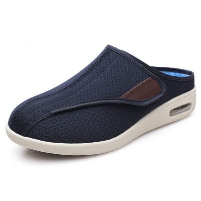 bumuam Women's Men Diabetic Shoes,Adjustable Lightweight Non-Slip Orthopedic Walking Slippers for Elderly Hammertoe Arthritis Swollen Feet Men 5.5/Women 6.5