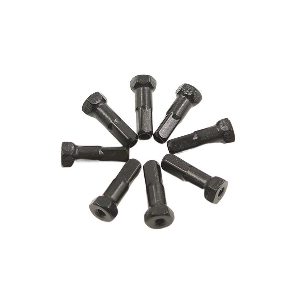 NORAZE Hexagon Spoke Nipples 14G Gauge 14mm Black Aluminum Alloy Road Bike Bicycle Parts (Color : Black, Size : 24PCS_14MM)