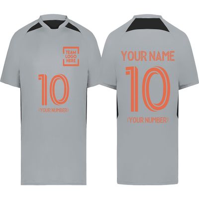 Custom Soccer Jersey with Name Number Team Logo Personalized Soccer Shirts for Adult Silver Small