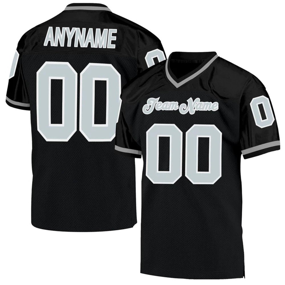 Custom Football Jersey Customized Team Name Number Practice Jerseys Personalized Football Shirt for Men Women Youth Black,Grey