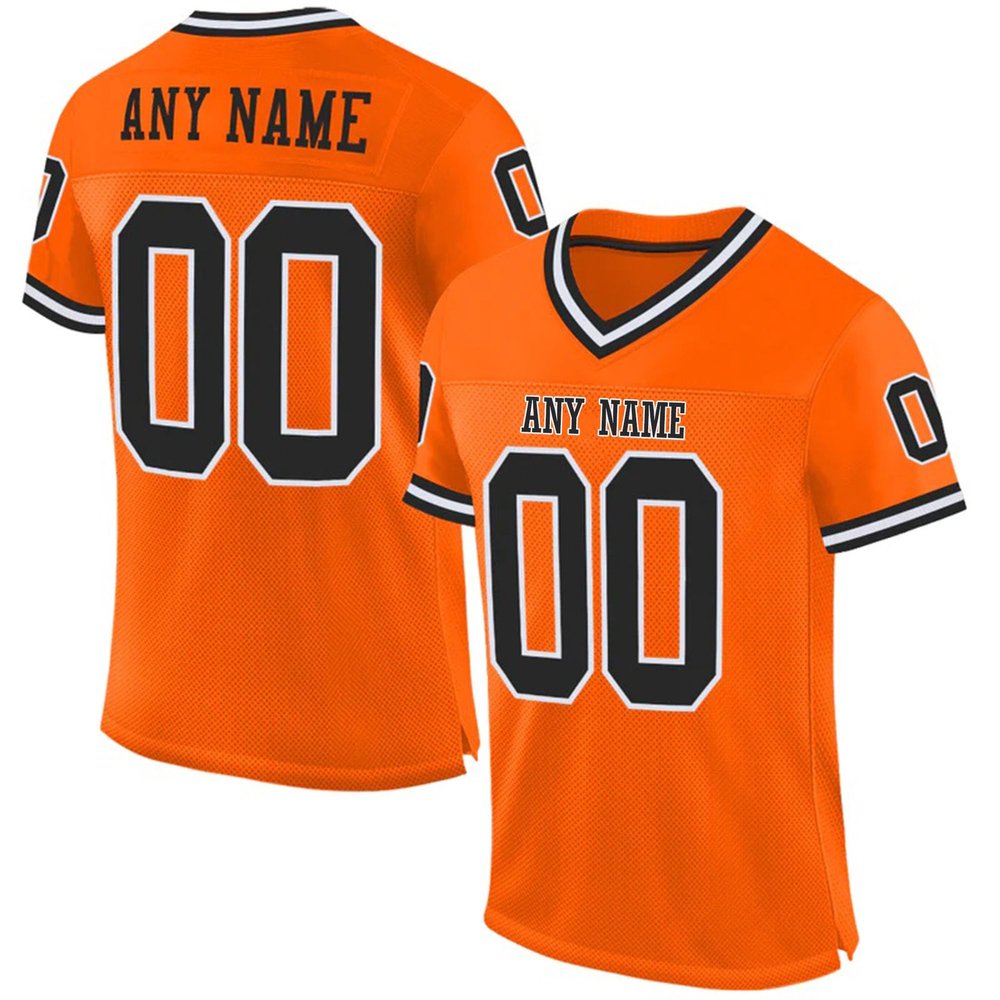 Custom Football Jersey Customized Team Name Number Practice Jerseys Personalized Football Shirt for Men Women Youth Orange,Black,White