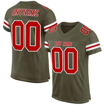 Custom Football Jersey Customized Team Name Number Practice Jerseys Personalized Football Shirt for Men Women Youth Olive,Red,White
